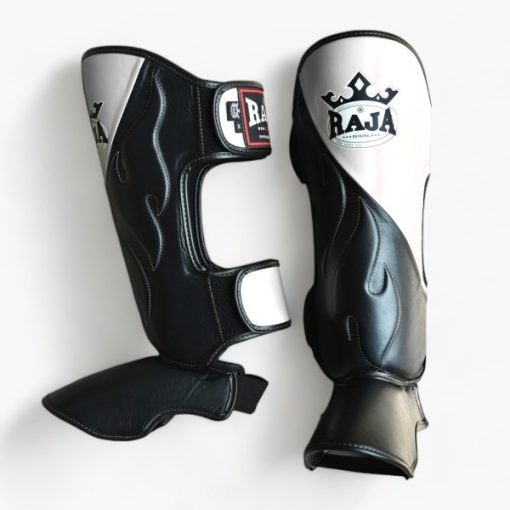 Shin Guards Double Color Cut On (Black/White)