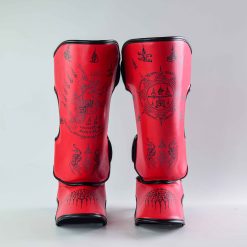 Alternative view of SakYan Fancy Shin Guards (Red)