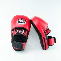 Alternative view of RPM-7A Focus Mitt in curved closed finger (Black/Red)