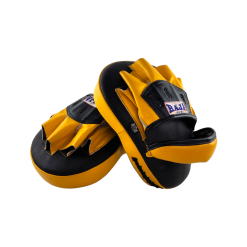 Alternative view of RPM-6A Focus Mitt in curved open finger (Yellow/Black)