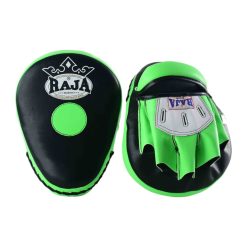 Alternative view of RPM-6A Focus Mitt in curved open finger (Black/Neon green)