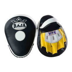 Alternative view of RPM-6A Focus Mitt in curved open finger (Black/Yellow/White)