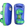 RKP-C Kicking pad with buckle&velcro are lock Curved Style and extra thick (Blue/Green)