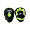 RPM-6A Focus Mitt in curved open finger (Black/Lime green)