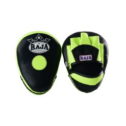 RPM-6A Focus Mitt in curved open finger (Black/Lime green)