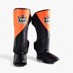 Raja Shin Guards CUT ON (Black/Orange)