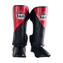 Shin Guards Double Color Cut On (Black/Red)