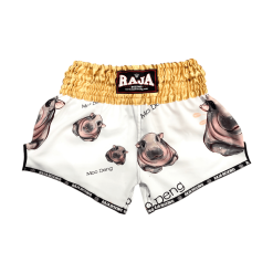 SP67-029 Raja Boxing Muay Thai Shorts Moo Deng (Gold)