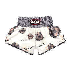 SP67-030 Raja Boxing Muay Thai Shorts Moo Deng (Grey)