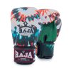 RAJA Boxing Gloves – Black & Teal Paint Splash Edition