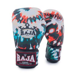 Alternative view of RAJA Boxing Gloves – Black & Teal Paint Splash Edition