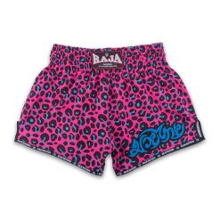 Raja Boxing Pink Leopard Print Muay Thai Shorts - "Leo Pink"