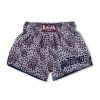 Raja Boxing White/Grey Leopard Print Muay Thai Shorts - "Leo Whi"