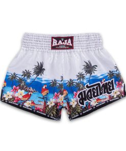 Raja Boxing "Island Warrior" Muay Thai Shorts - White Tropical