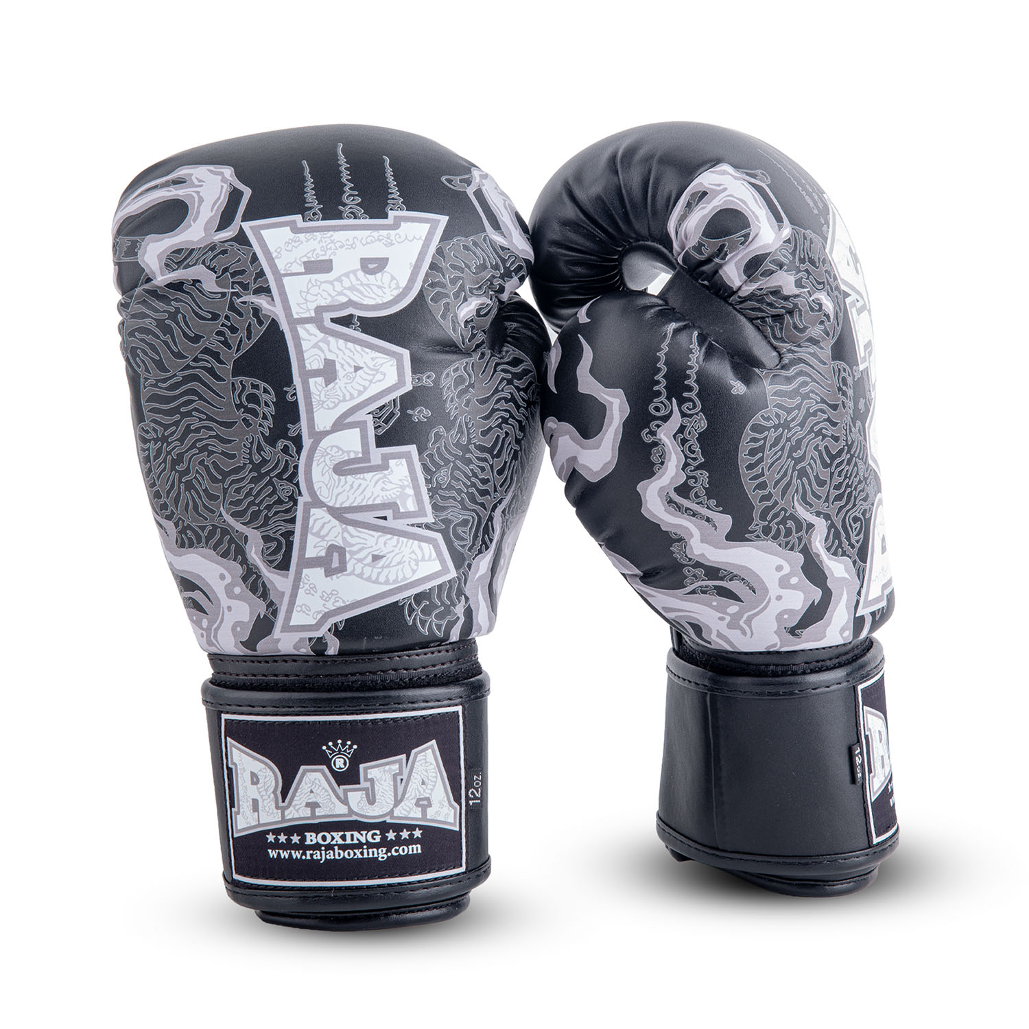 Raja Boxing Gloves – Black Yant Muay Thai Gloves RFBVG-152 - Image 2